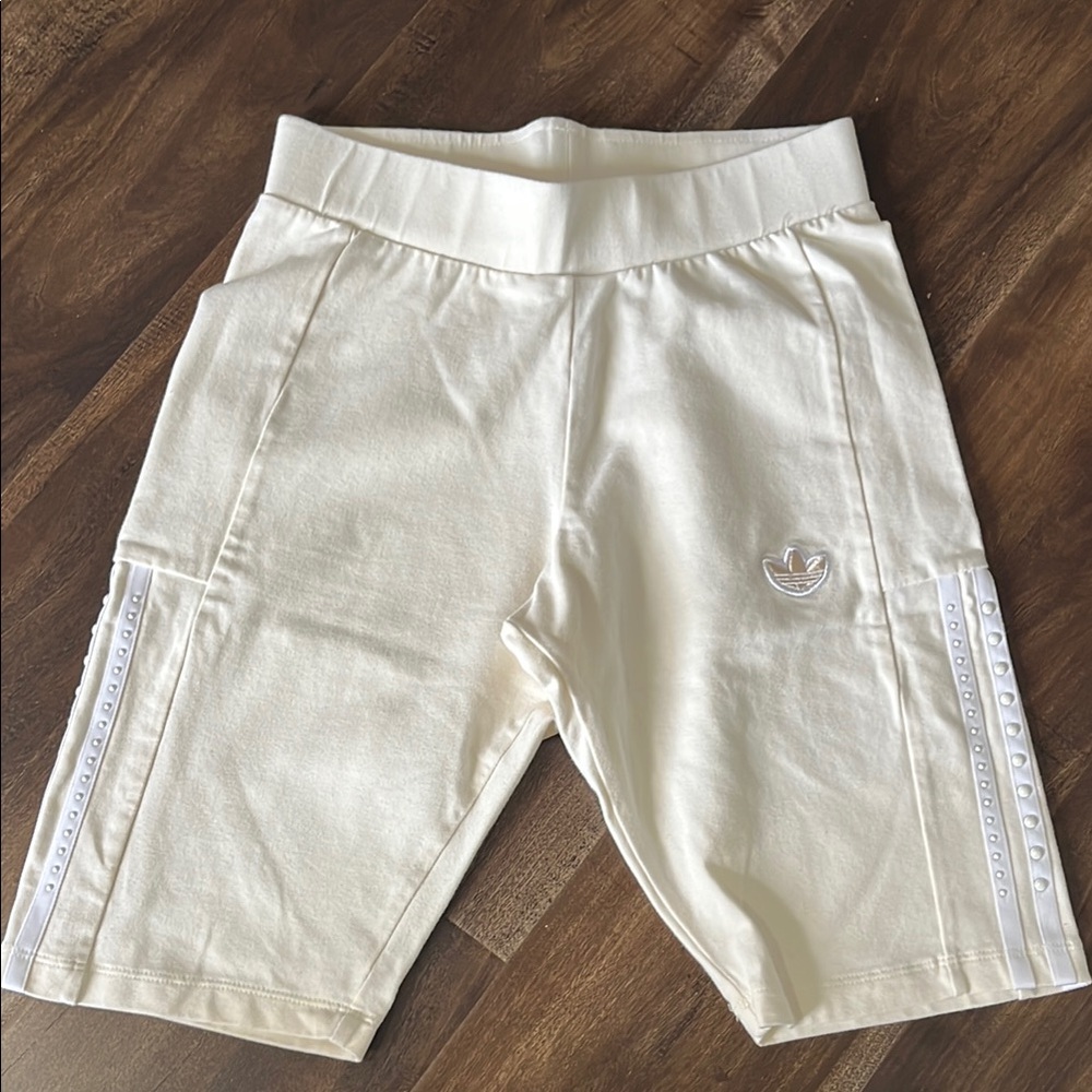 Adidas Cream Shorts with Logo